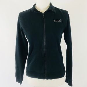 Jeweled BCBG black jacket with collar